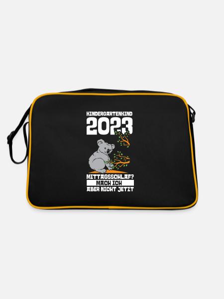 Koala Kita Kindergarten 2023 - Retro Tasche - Schwarz/Gold - Hinten
