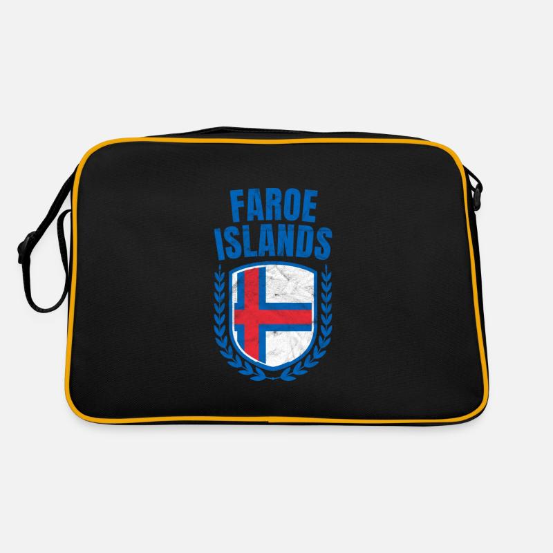 Färöer Inseln - Retro Tasche - Schwarz/Gold