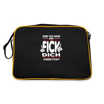 Darf ich ihnen das Fick Dich anbieten - Retro Tasche - Schwarz/Gold - Hinten
