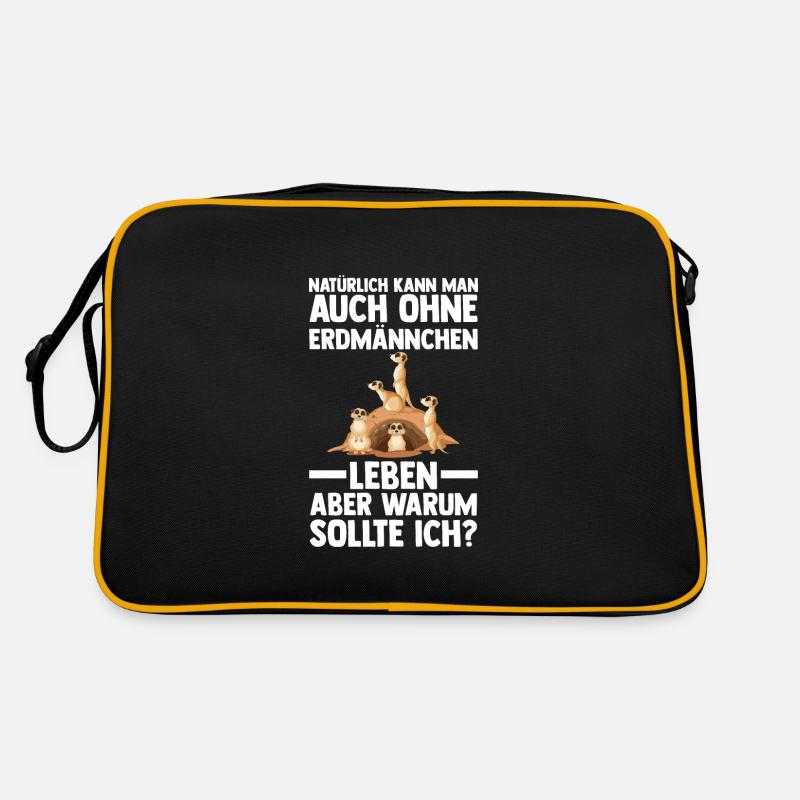 Erdmännchen Tier Erdmännchen Liebhaber Geschenk Retro Tasche