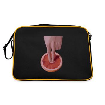 Grapefruit Finger Flutsch Anspielung Befriedigung - Retro Tasche - Schwarz/Gold - Hinten