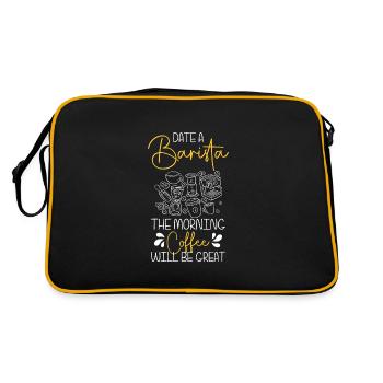 Espresso Kaffeeliebhaber Kaffeetrinker - Retro Tasche - Schwarz/Gold - Hinten
