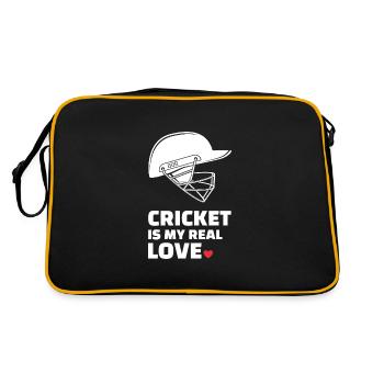 J’aime le cricket pour tous les joueurs de cricket - Sac Retro - noir/or - Dos