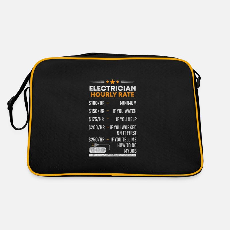 Strom Handwerk Spannung Blitz Retro Tasche