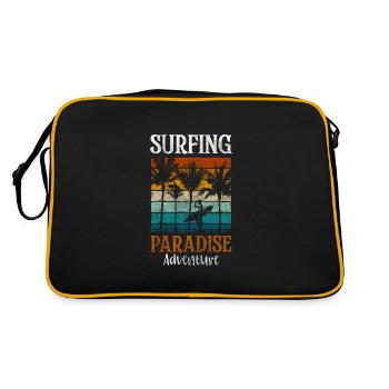 Holiday, Warmth, Sun, Sunset - Retro Bag - black/gold - Back