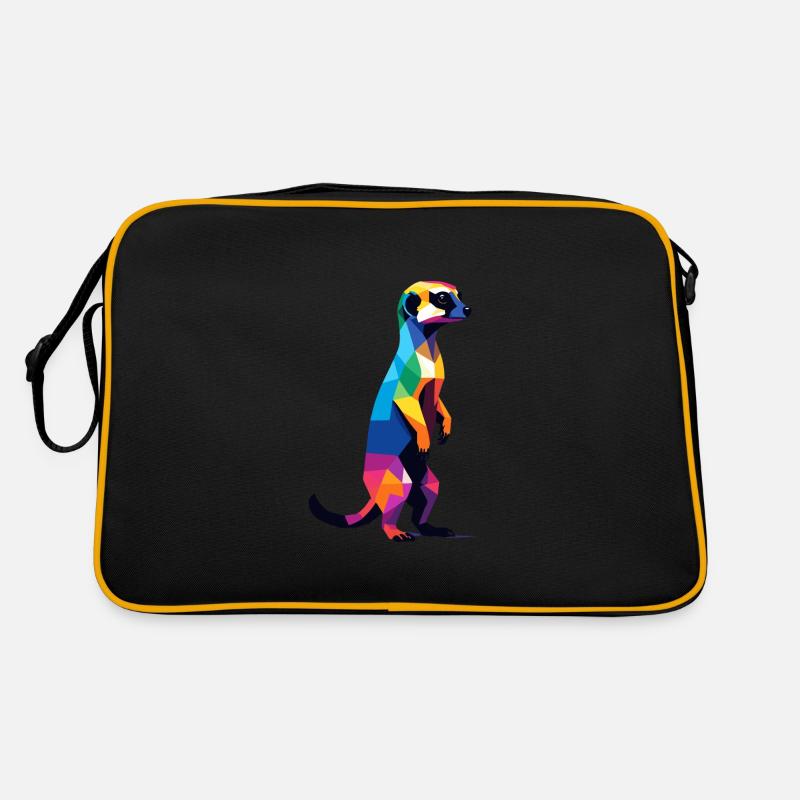 Erdmännchen in großen Pixeln Cool, Savannah Bunt Retro Tasche