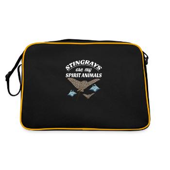 Raie, raies manta, plaque, rivière, branchie - Sac Retro - noir/or - Dos