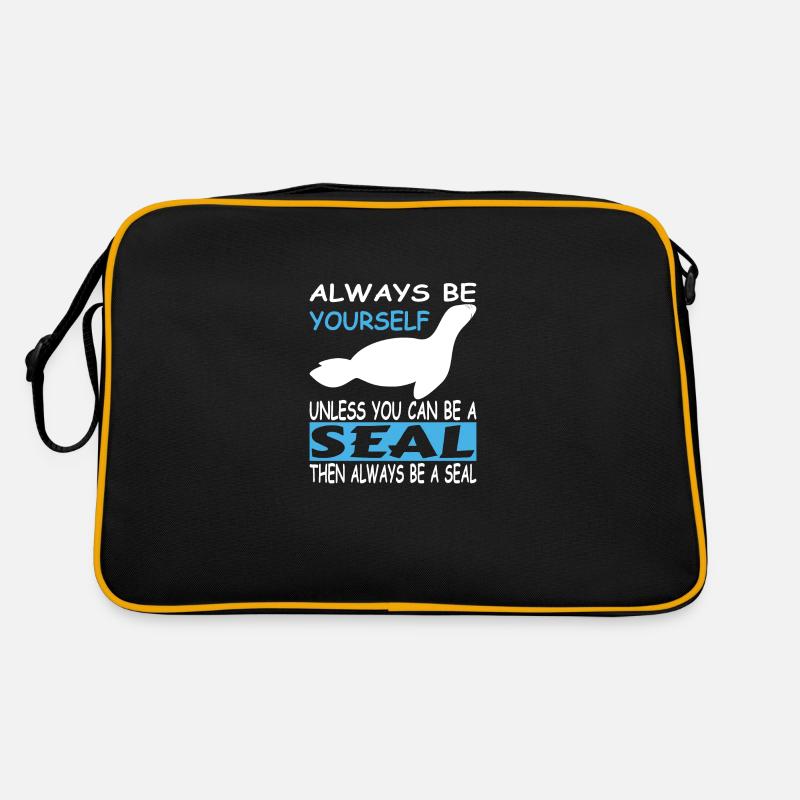 Robbe Seehund Mädchen Geschenk Hundsrobbe Junge Retro Tasche