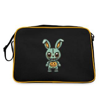 Bunny Halloween Funny Zombie - Retro Bag - black/gold - Back