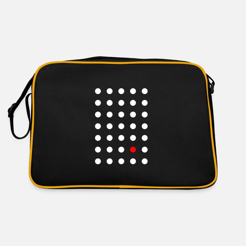 White dot grid with red loner - Retro Bag - black/gold