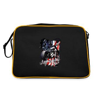 Chopper moto américain V2 États-Unis - Sac Retro - noir/or - Dos