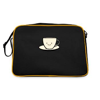Süße Kaffeetasse Kaffee Liebhaber - Retro Tasche - Schwarz/Gold - Hinten