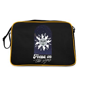 Abstrakte angenehme Zeichen des Astrologie-Zitats - Retro Tasche - Schwarz/Gold - Hinten