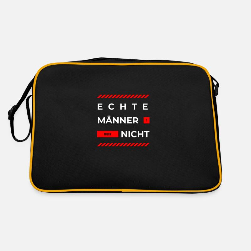 Real men don't share, ambiguous saying - Retro Bag - black/gold