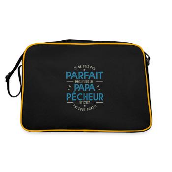 je suis un papa pêcheur cadeau papa pêche pêcheur - Sac Retro - noir/or - Dos