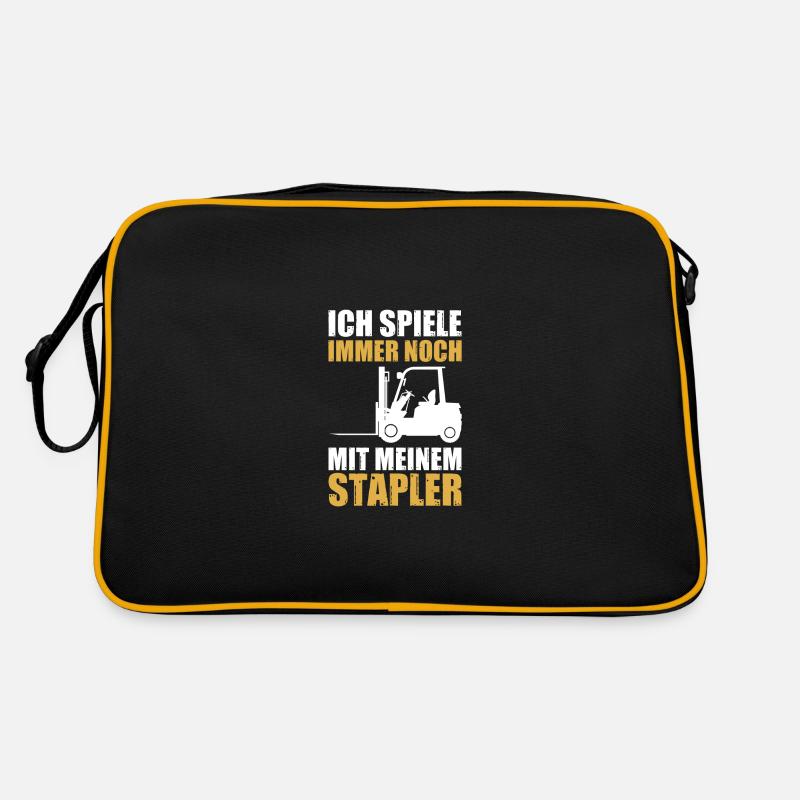 Ich spiele immer noch Staplerfahrer Gabelstapler Retro Tasche