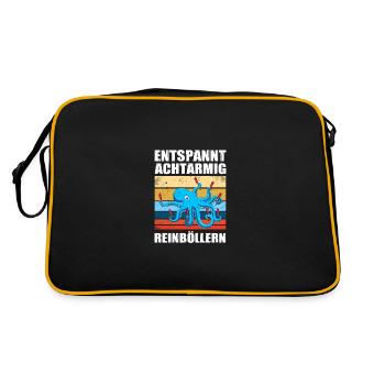 Reinböllern Pyrotechniker Böllern Feuerwerk - Retro Tasche - Schwarz/Gold - Hinten