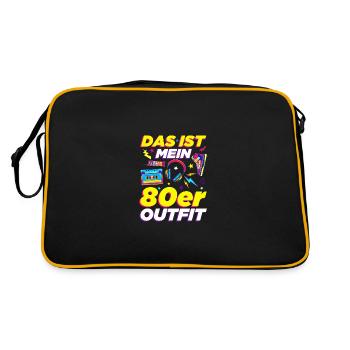80's Mottoparty 80er Jahre Outfit - Retro Tasche - Schwarz/Gold - Hinten