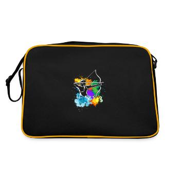 Pfeil und Bogen Bogenschießen Bogenschütze - Retro Tasche - Schwarz/Gold - Hinten