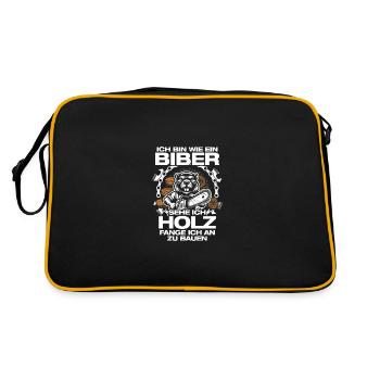 Comment un castor fabrique du bois Bûcheron Forester - Sac Retro - noir/or - Dos