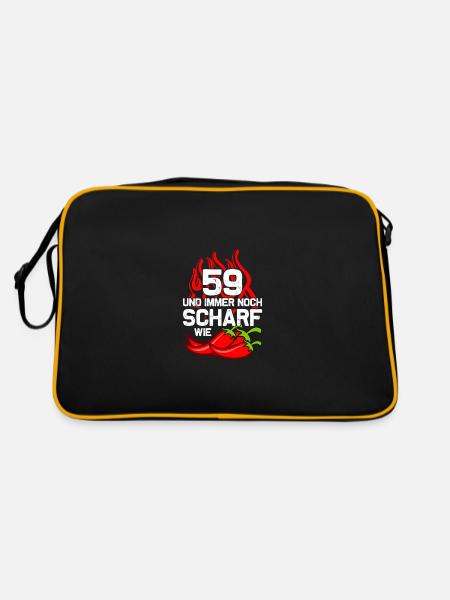 59th Birthday Born 1966 Birthday Gift - Retro Bag - black/gold - Back