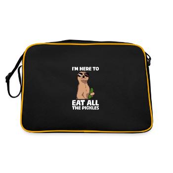 Ici pour manger Funny Cucumber Pickle Cucumber Lovers - Sac Retro - noir/or - Dos