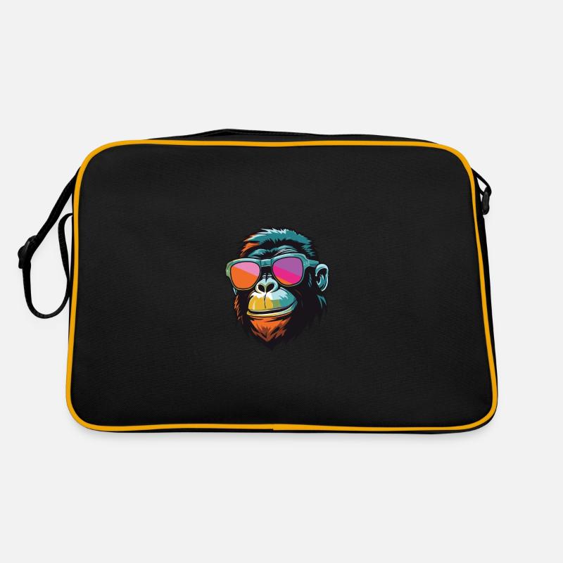 Monkey Head Cool Monkey - Retro Bag - black/gold
