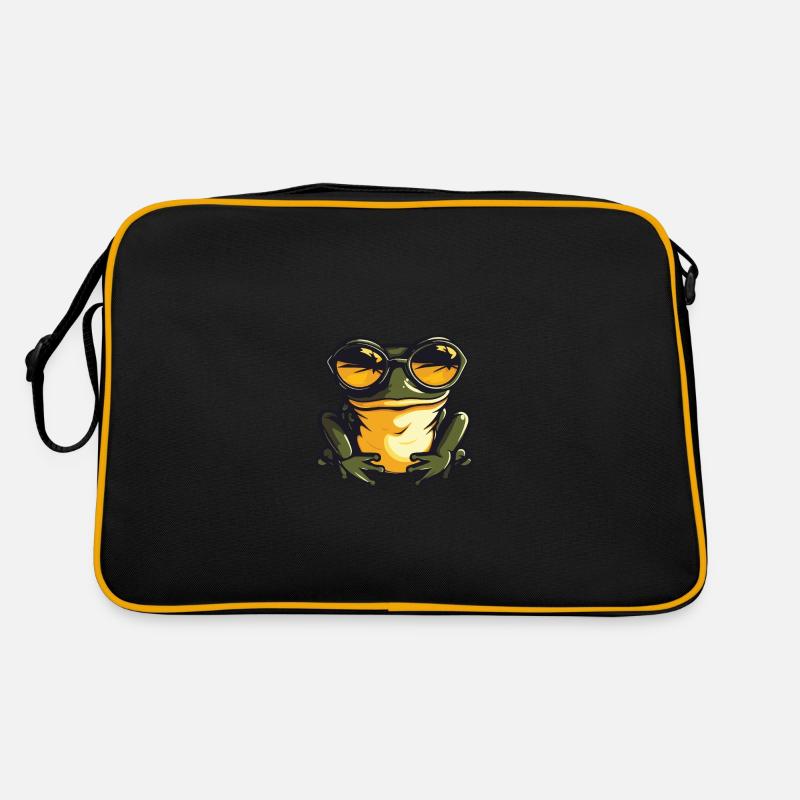 Grenouille Drôle Cool - Sac Retro - noir/or