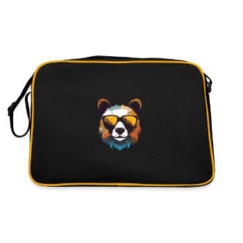 Panda Head Cool - Retro Bag - black/gold - Back