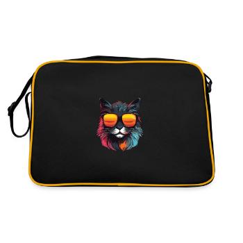 Tête de chat Cool - Sac Retro - noir/or - Dos