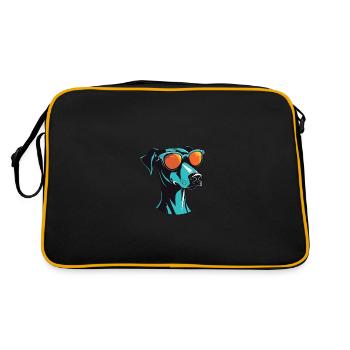 Tête de chien lévrier Cool - Sac Retro - noir/or - Dos