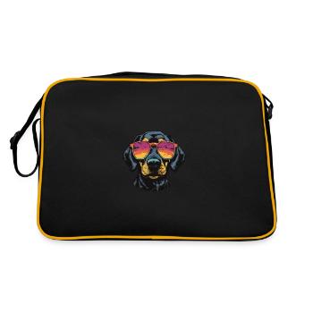 Teckel Tête de chien Teckel - Sac Retro - noir/or - Dos