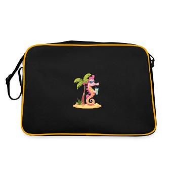 Seahorse Summer Beach Comic - Retro Bag - black/gold - Back