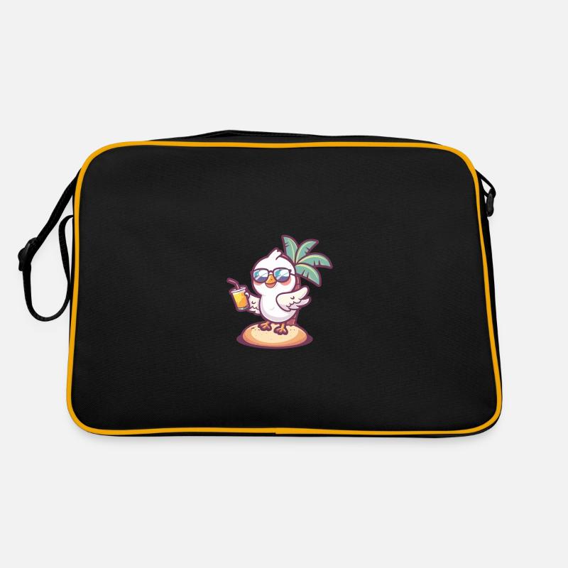 Taube Vogel Sommer Strand Comic Retro Tasche