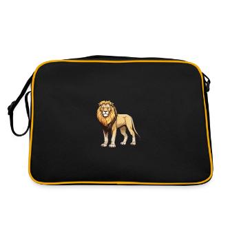 Lion Animal - Retro Bag - black/gold - Back