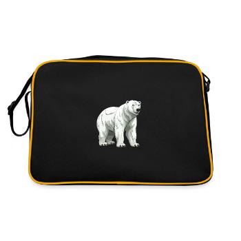 Eisbär Tier Polar bär - Retro Tasche - Schwarz/Gold - Hinten