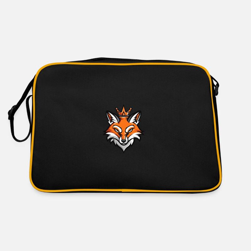 Fuchs Kopf Krone Retro Tasche
