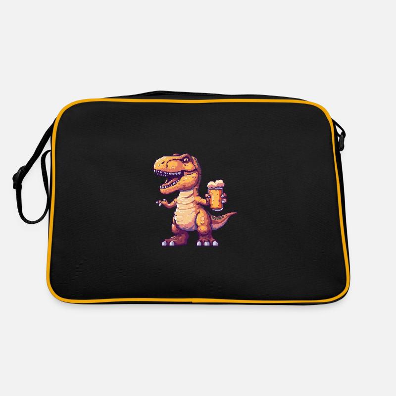 Dinosaurier T-Rex Bier Pixel Retro Tasche