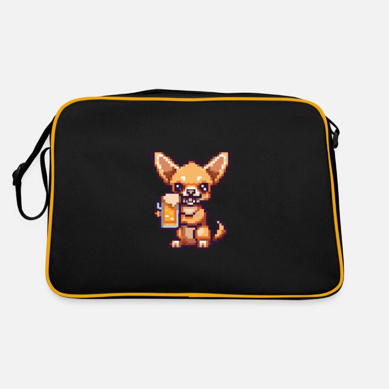 Chihuahua Hunde Bier Pixel Retro Tasche