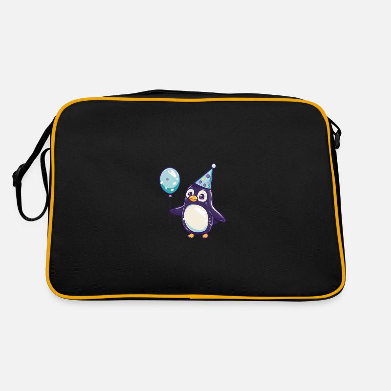 Pinguin Geburtstag Comic Retro Tasche