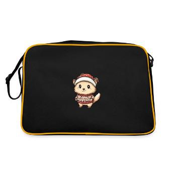 Hérisson Noël Bande dessinée - Sac Retro - noir/or - Dos