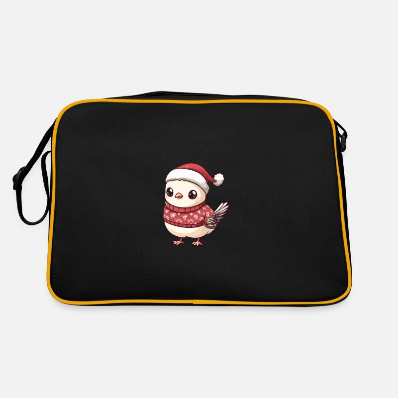 Taube Vogel Weihnachten Comic Retro Tasche