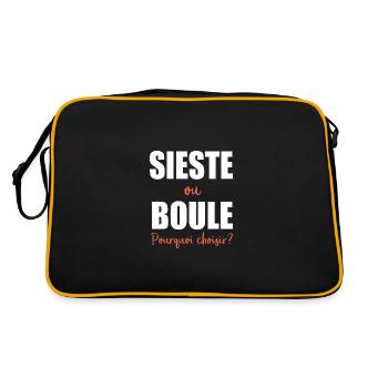 Humour Homme sieste et boule pétanque - Sac Retro - noir/or - Dos