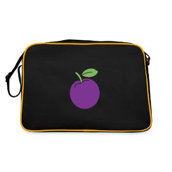 Pflaume - Retro Tasche - Schwarz/Gold - Hinten