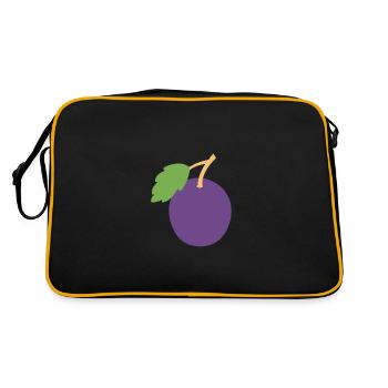 Pflaume - Retro Tasche - Schwarz/Gold - Hinten