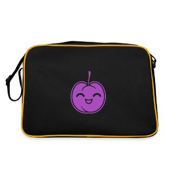 Pflaume - Retro Tasche - Schwarz/Gold - Hinten