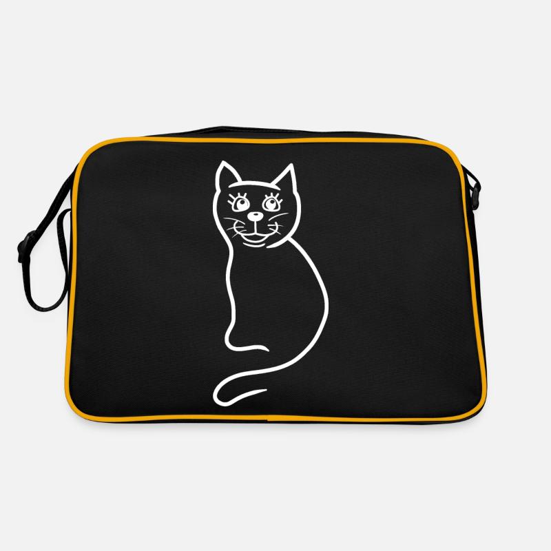 Katze Silhouette Haustiere Katzen Katzendame Retro Tasche
