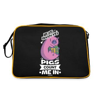Cochon Cochon PorcLet Semer Des Cochons Cadeau - Sac Retro - noir/or - Dos