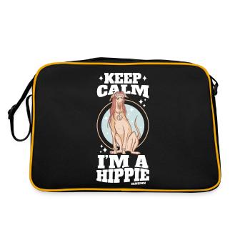 ich bin ein Hippie - Retro Tasche - Schwarz/Gold - Hinten