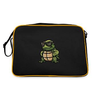 Turtle Cool Animal - Retro Bag - black/gold - Back
